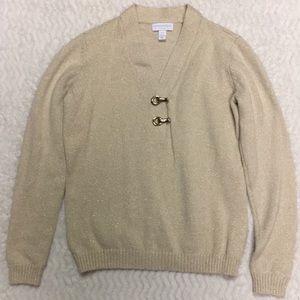 Charter Club Metallic Knit Sweater - size Petite Small